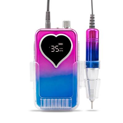 China Nail Art Beauty TKL Hot Selling Heart Shaped Shade Manicure 35000 Portable Electric Nail Drill Machine for sale