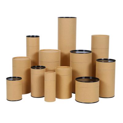 China Recycled Materials Biodegradable Round Kraft Paper Tube Custom Black Box For Cosmetic Containers for sale