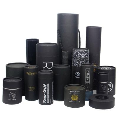 China Recyclable Wholesale Biodegradable Custom Round Tube Boxes Black Pet Food Packaging Containers for sale