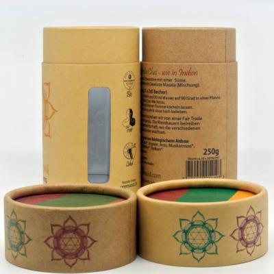 China 1/6 Round Biodegradable Kraft Paper Tube Biodegradable Tea Packaging for sale