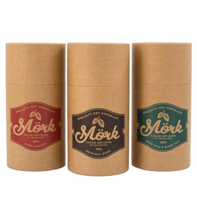 China New design handmade high quality brown paper kraft printing tube with lid for sale