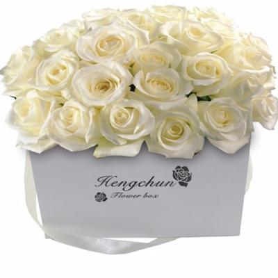 China Wholesale Recyclable White Luxury Cardboard Flower Gift Box Cardboard Packaging Boxes For Flower for sale