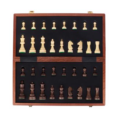 China Wholesale Knight 38x38cm Golden Rosewood Chess Box Magnetic Board Games From Board Games Factory Supplier for sale