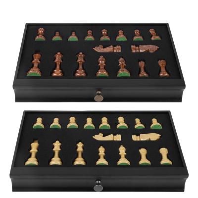 China Double Board Games Factory Supplier Wholesale Rosewood Drawer Chess Box Board Games for sale