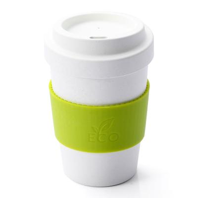 China Sustainable Lekoch Factory Based Reusable Coffee Mug With Non-Slip Lid And Sleeve , Green Eco-friendly Wall Insulated Double Travel Mug for sale