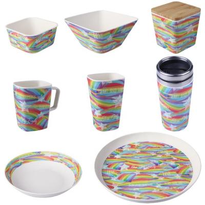 China Lekoch Sustainable Melamine Bamboo Dinnerware Sets For Party for sale