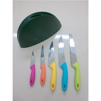 China Viable Professional Manufactured Colorful Stainless Steel Steak Kitchen Chef Knife With Plastic Handle for sale