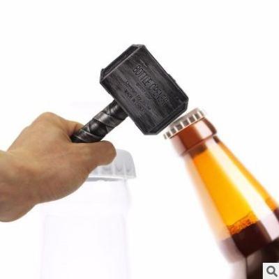 China Different Type Practical Convenient Viable Stainless Steel Hammer Shape Bottle Opener With Steel Handle for sale