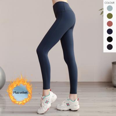 China New High Quality Warm Breathable Women Pants Plus Velvet Inside Iined Elastic Thin Winter Warm Gaiters for sale