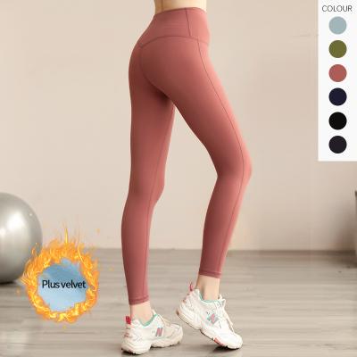 China New High Quality Warm Breathable Women Pants Plus Velvet Inside Iined Elastic Thin Winter Warm Gaiters for sale