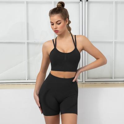 China Breathable High Waist Women Seamless Yoga Tops And Shorts Gym Sports Fitness Yoga Shorts Sexy Sets for sale