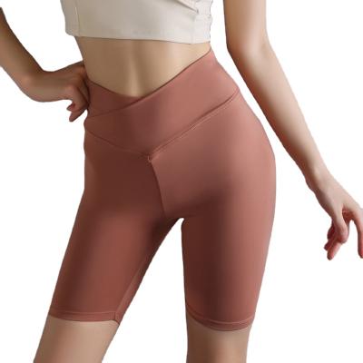 China Breathable 5 Point Shorts High Waist Yoga Sports Seamless Tight Fitness Leggings Yoga Shorts Shorts For Women for sale