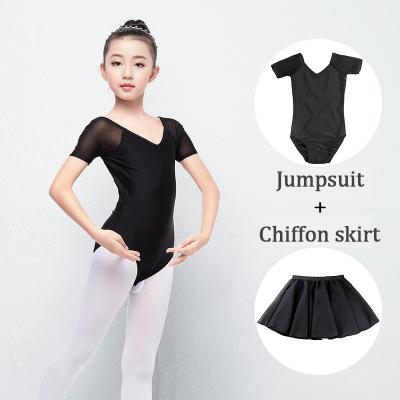 China Ballerina Dance Tights Girls Ballet Dress Ballet Tutu Girls Cotton Short Sleeve Leotard Dancer Tights Dress For Kids for sale