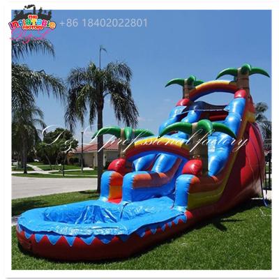 China Amusement Park Mall Educate 16ft Commercial Kids Jumping Jungle Slide Inflatable Water Slide PVC Inflatable Water Slide With Pool for sale