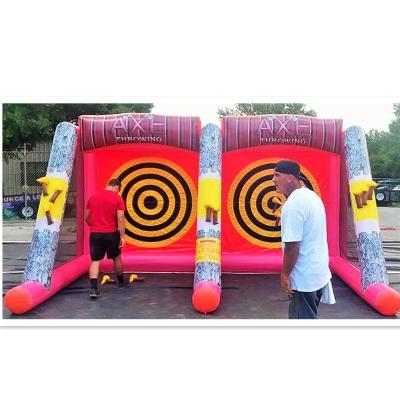 China Amusement Park Mall School Party Inflatable Game Ax Throwing Archery Outdoor Game Inflatable Ax Throwing for sale