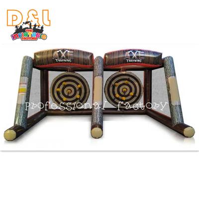 China Hot Selling Inflatable Amusement Park Mall School Double Lane Flying Ax Throwing Toy Inflatable Ax Throw Dart Challenge Carnival Sports Game for sale