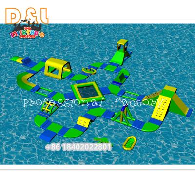 China Amusement Park Shopping Mall School Water Park 0.9mm PVC Whole Set Water Outdoor Inflatable Floating Inflatable Amusement Park for sale