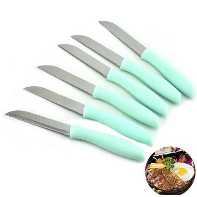 China Sustainable 3PCS Stainless Steel Pocket Knife Fruit Cutting Pocket Knife Set With PP Handle Fruit Knife for sale