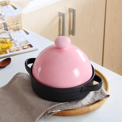 China Sustainable Classic Design High Quality 100% Ceramic Casserole Simmer Pot Household Cookware Morocco Tagine Pot for sale