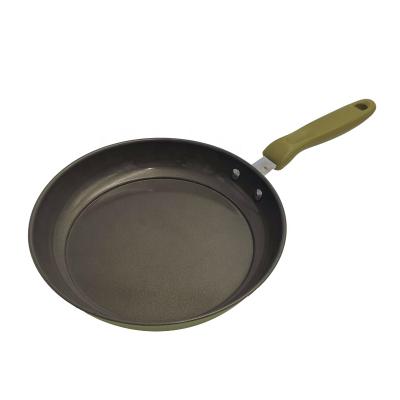 China Newest sustainable hot domestic cookware domestic fine iron pan 30cm green non-stick frying pan in 2021 for sale