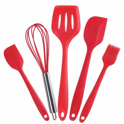 China Sustainable Kitchen Accessories Silicone Kitchenware Utensil Set 5pcs/set Silicone Cooking Tools for sale