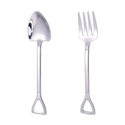 China Viable Wholesale Good Quality 304 Stainless Steel Flatware Restaurant Fruit Spoon Fork Set for sale