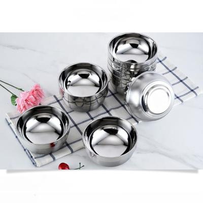 China Sustainable Stainless Steel Restaurant Tableware Double-Layer Anti-scalding Sanitary And Heat-insulating Food Insulation Bowl for sale