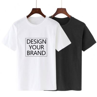 China Wholesale Custom Black Logo High Quality 100% Printed T-shirts Men's Breathable Plain Blank T-shirt Cotton for sale