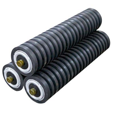 China Manufacturers Heat Resistant Point Sale Black Long Working Life Rubber Pad Roller Idler For Belt Conveyor for sale