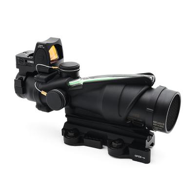 China Aluminum Alloy Fit TA31 Fiber Source Tactical Manual Green Illuminated 4X32 Hunting Scope Sight With RM Dot Sight Combo Red for sale