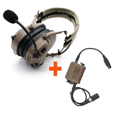 China 2022 New Version Full Digital DPS Dual Amp Tactical Headset Communication Loud Canceling Noise Reduction With PTTs V20/V60 Combo Kit for sale