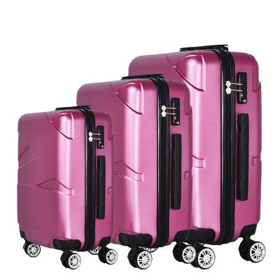 China OEM Long Distance School\Travel\Etc Discount Maleta Cabina 3 Piece Hard Shell Trunk PC Film ABS Ladies Trolley Bags Luggage Sets for sale