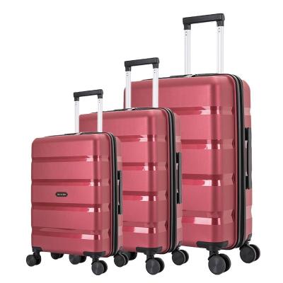 China PP China Factory Hard Shell Personalize PP Material Bags Aluminum Trolley Bag Luggage for sale