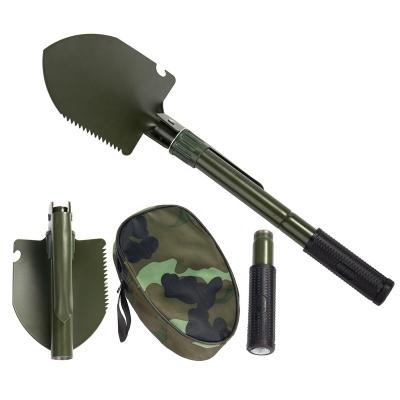 China Gardening Camping Shovel Military Folding Shovel Camping Shovel Survival Gear Entrenching Tool with Pocket Metal Carry Handle for Gardening Fishing for sale