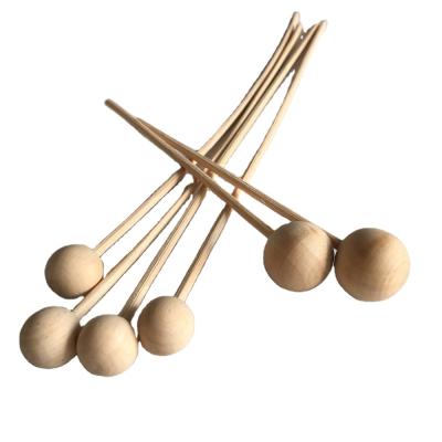 China Various Viable Scent Reed Rattan Diffuser Wooden Stick Aroma Home Air Freshener With Decor Ball for sale