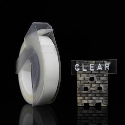 China Waterproof Embossing Label 3D Tape Clear Color 9mm*3m Compatible For DYMO And MOTEX for sale