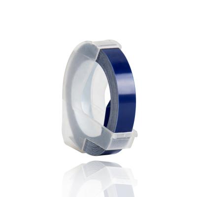 China Waterproof Embossing Label 3D Tape Dark Blue Color 6mm*3m Compatible For DYMO And MOTEX for sale