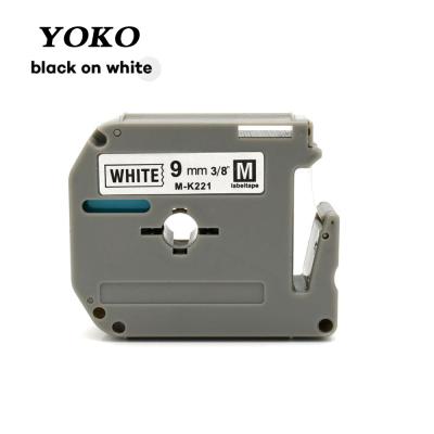 China YOKO Wholesale MK221 COMPATIBLE black on white compatible P-contact printer 9mm tape cassette thermal ribbon for sale