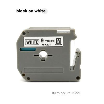 China MK221 Waterproof Label Tape Black On White Compatible For P 9mm Contact Printer MK-221 for sale