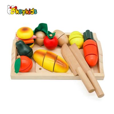 China For Train Kids Capacity Active Wholesale Fashion Food Cutting Vegetable Wooden Toy For Children W10B143 for sale