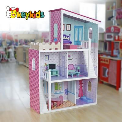 China Pretend play toys 2016 hot sale baby wooden diy dollhouse,pretend toy children wooden diy dollhouse W06A137-M30 for sale