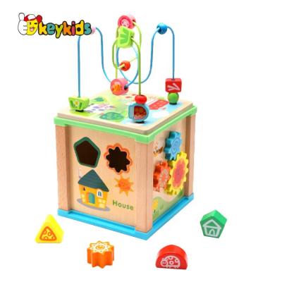 China Car Toy Blocks 2021 New Arrival Kids Activity Educational Wooden Cube For Wholesale W11B239 for sale