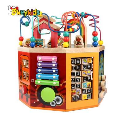 China Car Toy Blocks My Busy City Toddlers Activity Wooden Cube With Music W11B226 for sale