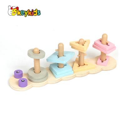 China New Design Kids Education Game Pink Wooden Shape Sorter Toy For Preschool Students W13D232 for sale