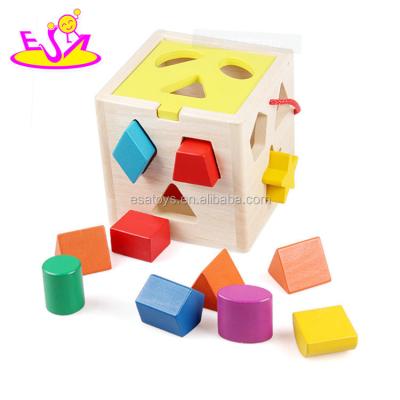 China Bring joyful toy children the best montessori learning baby wooden shape sorter toys for 1 year old W12D101 for sale