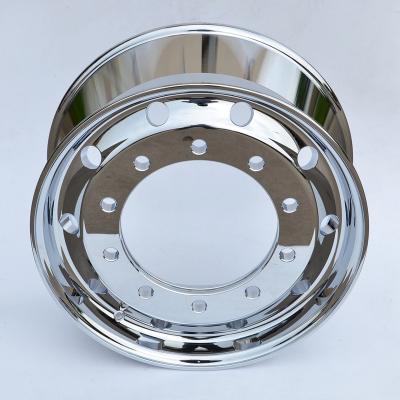 China Truck Bus Trailer 22.5x9.00 Inch 10x285mm Hub Mirror Polish Chrome Flat Face Front Truck Wheel & Rim Forged Alloy Wheel for sale