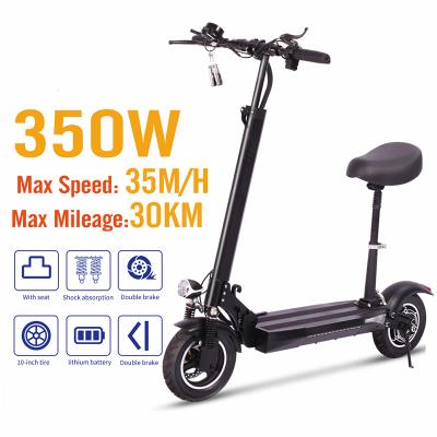 China 2021 hot sale unisex 48v 350w 10 inch scooter range 30-60km max speed 35km/h fast electric scooter for adult for sale