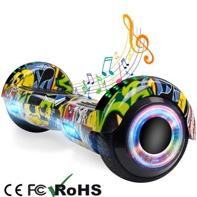 China Automatically Smoothly Dropshopping 2021 6.5 inch 2 wheel electric self balancing electric scooter colorful lights hoverboord withbluetoth for sale