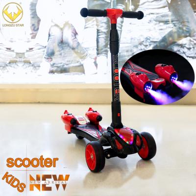 China Kids toys 2021 china hot sale factory direct height folding adjustable kids kick scooters spray bubble kids foot scooter for sale