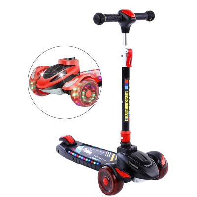 China Foldable Scooter Removable Seat, 3 Wheels Outdoor LED Light Kids Toys 2021 Kick Scooters 3-8 Years Height Adjustable Height For Boys/Gir for sale